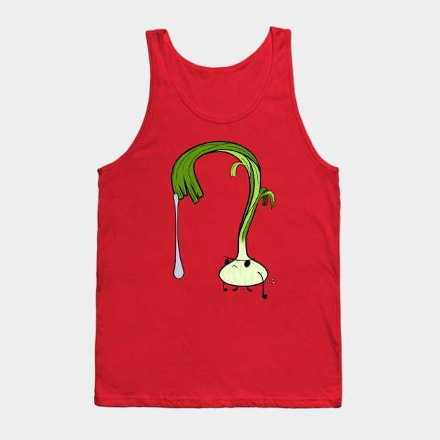 Angry Onion Vegetable Green Cartoon Tank Top by Odd Creatures